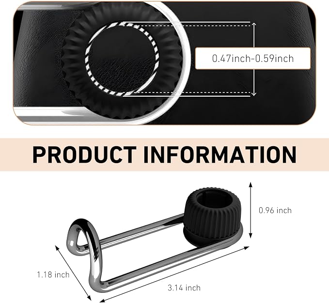2 PCS Car Headrest Hooks, 10 KG Load Bearing Anti-slip Hanging Hanger, Rotatable Hidden Storage Hook, Universal Multifunction Seat Back Organizer for 0.47" - 0.59" Tube Diameter (Black)