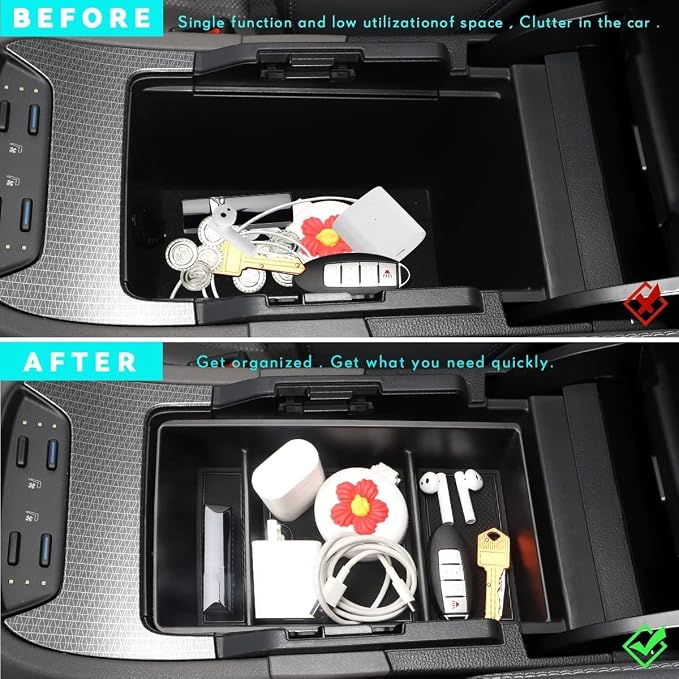 MARCHFA Center Console Organizer Tray Compatible for 2021 2022 2023 2024 2025 Toyota Venza Accessories Armrest Storage Box Insert Tray Organizer