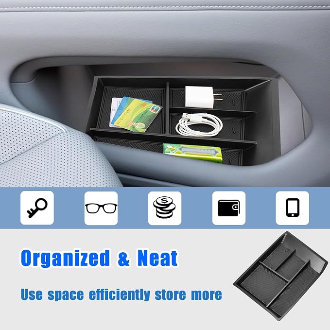 Center Console Organizer Compatible with 2024 2025 2026 VW Volkswagen Atlas Center Console Storage Box Interior Accessories(3PCS Center Console Tray)