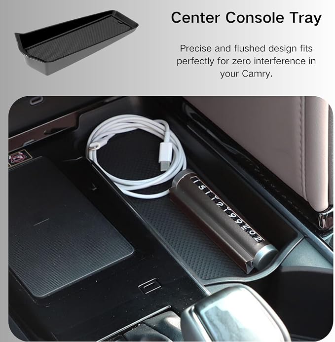 3PCS Center Console Organizer Compatible with 2025 2026 Toyota Camry 9th Gen Accessories, Armrest Organizer Interior Insert and Under Screen Storage Box and Gear Shift Side Storage Tray