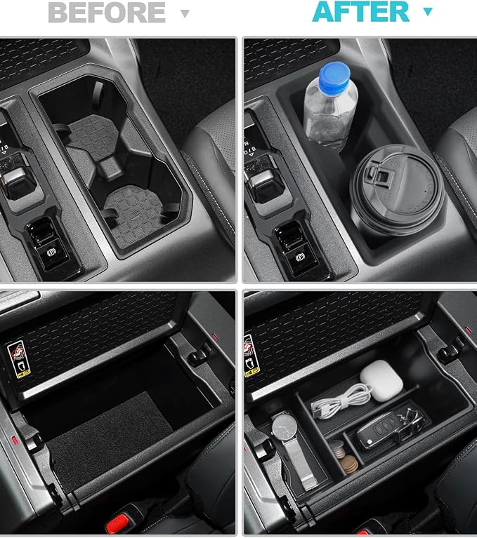 CDEFG 2Pcs for 2026 Toyota RAV4 Center Console Organizer for 2026 Toyota RAV4/ 2026 Toyota RAV4 Hybrid Accessories Middle Console Organizer Armrest Storage Box & Cup Holder