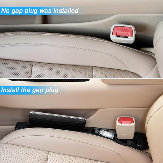 2-Pack No-Drop Seat Guard - Universal Car Seat Gap Filler Blocker | Never Lose Phone, Keys, or Credit Cards Again Between Seat & Console (2)