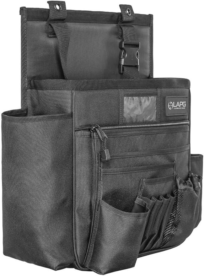 LA Police Gear Patrol Car/Truck Seat Gear Organizer Bag, Durable Tactical Portable Front Seat Squad Car Duty Gear Organizer