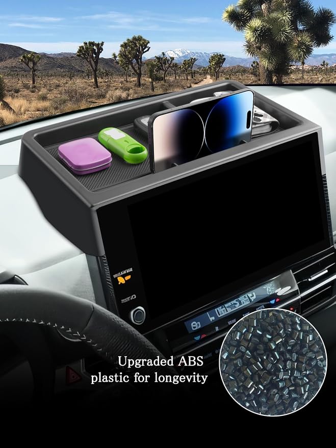 CDEFG Upgraded for 2025 2026 Toyota Sienna Dashboard Storage Tray, 12.3-Inch Behind-Screen Organizer for Toyota Sienna 2025 2026 Accessories Touchscreen Dash Organizer(Not for LE Trim 8-Inch)