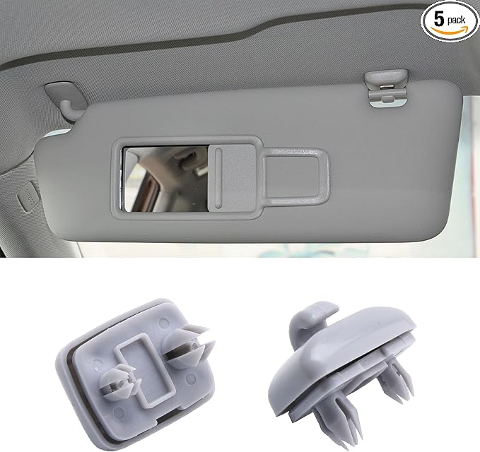 2PCS Inner Sun Visor Clips, Upgraded Car Visor Holder Hook Compatible with Audi A1 A3 A4 A5 Q3 Q5 S3 S4 S5 TT, OEM: 8U0857562A 8E0857562 (Gray)