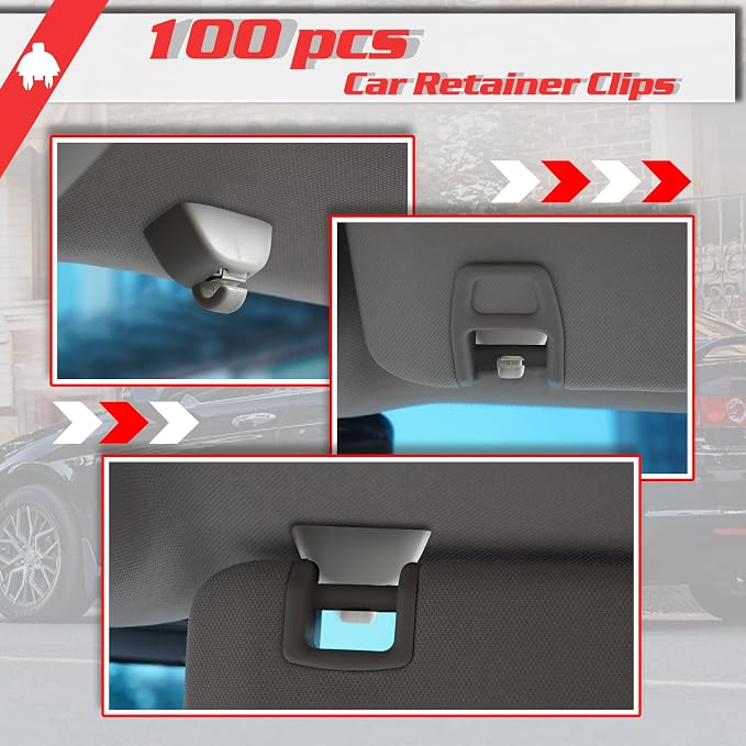OTUAYAUTO 4F0857561 2pcs Sun Visor Support Clip Retainer for Audi A6 Quattro A7 A8 RS6 for VW Passat, Polo, Upgraded Car Interior Sunscreen Holder Hook Grey Anti Vibration 6R0857561Y20