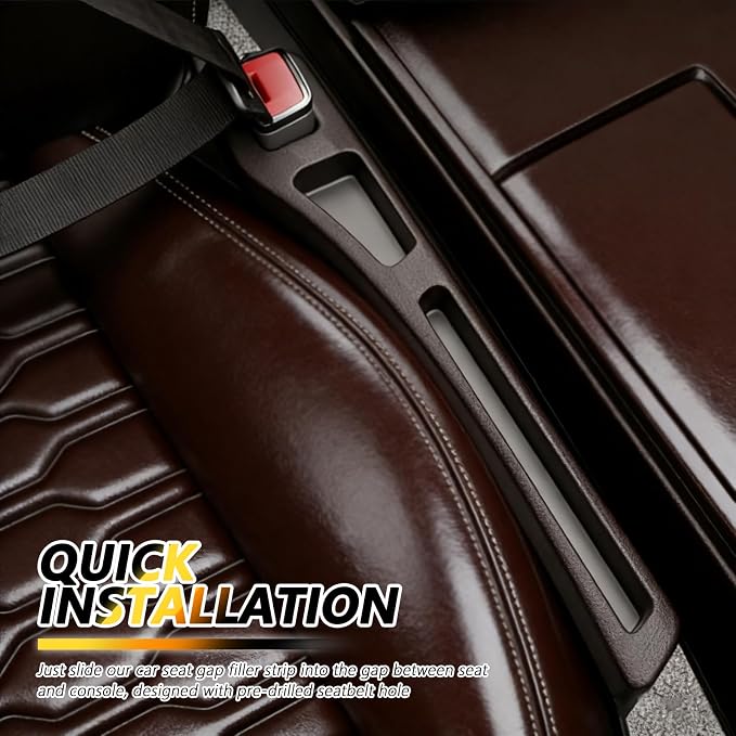 Junecarp 2PCS 2-in-1 Car Seat Gap Filler Organizer with Storage Slots,No Drop Car Gap Seat Filler for Storing Items,Universal in Between Cars Seats Catcher Cars Interior Accessories (Brown)