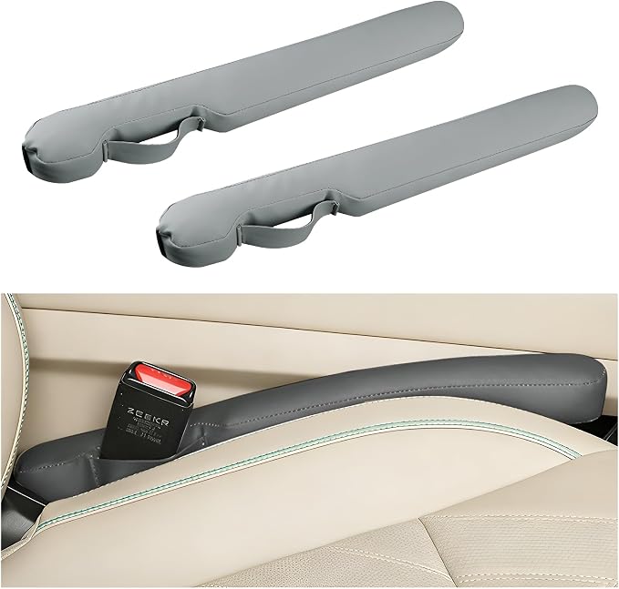 2PCS Car Seat Gap Filler, Soft Foam Automotive Organizer to Fill The Gap Between Seats Console Stop Things from Dropping, Vehicle Seat Side Gap Stopper, Universal for Truck SUV (Gray)