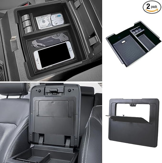 2PCS Centre Console Organizer Tray for Toyota 2024 2025 Tacoma(4th Gen) Accessories Armrest Storage Box and Hidden Storage Box Secret Compartment