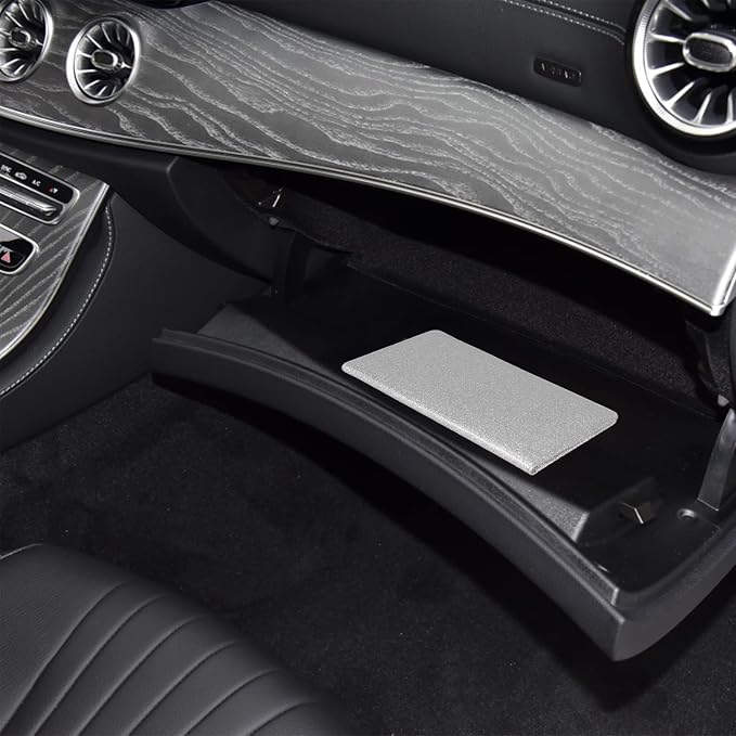Car Registration and Insurance Holder, Premium Leather Insurance and Registration Holder,vehicle Glove Box Car Organizer, with Magnetic Shut for Cards, Driver License (Glitter Silver)