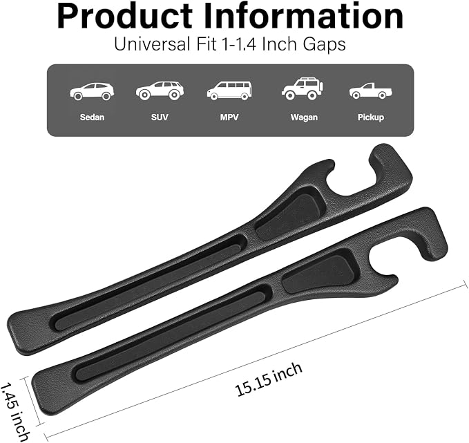 7F Car Seat Gap Filler, Between Seat Gap Filler, Universal Car Accessories, Fit SUV Truck Storage, Set of 2 - Black