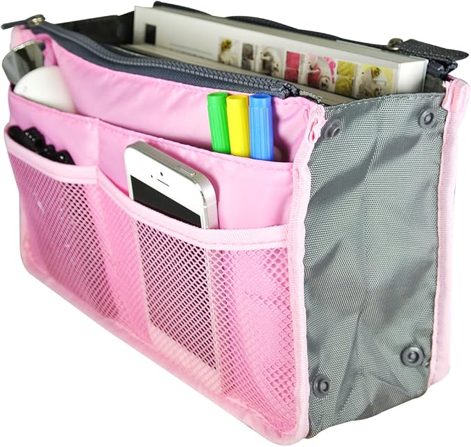 Wrapables® Unisex Bag Insert Organizer, Travel Bag Organizer (Pink)