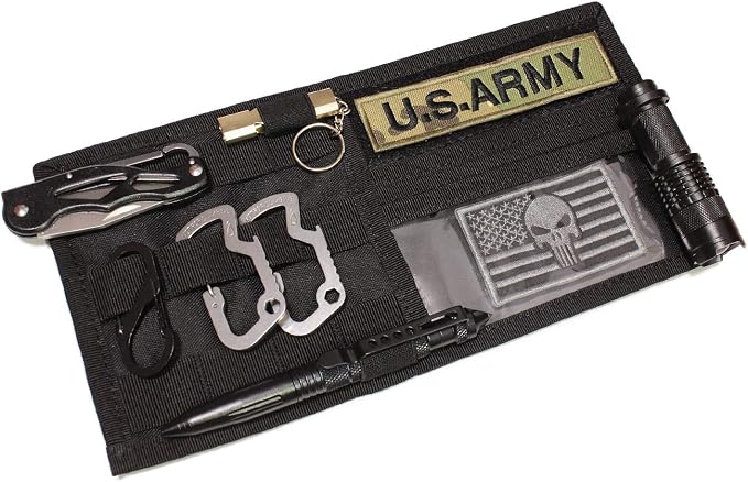 WYNEX Car Sun Visor Organizer with MOLLE Panel | Universal Car Storage Pouch, Compatible Sedan, Suvs, and Vans | for Small Tools, Glasses & Documents