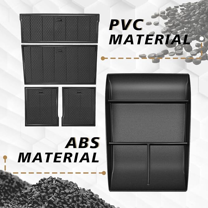 Muslogy Lower Center Console Organizer Compatible with 2024 2025 2026 GMC Acadia & Chevy Traverse Accessories Interior Storage Divider Bottom Insert Tray with Anti-Slip Mats