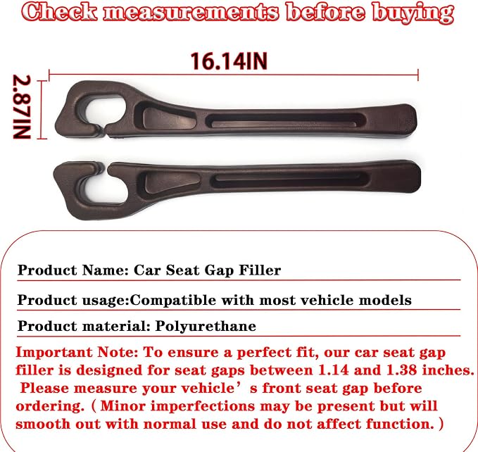Car Seat Gap Filler Organizer of 2 – Universal Car Gap Seat Filler with Storage Pockets, No Drop Seat Guard for Phones, Keys & Cards, Car Accessories for Most Cars Trucks SUVs (Brown)
