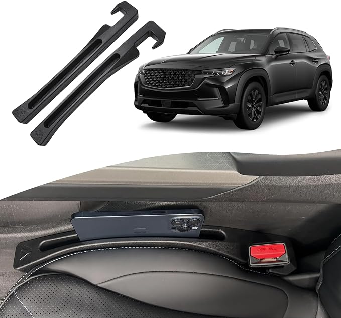Mazda CX50 CX-50 Seat Gap Filler, Car Seat Gap Filler Organizer Stop Things from Dropping Customized Interior Accessories for Mazda, Black Pack of 2