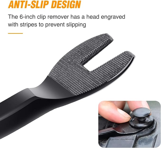 GOOACC Car Panel/Upholstery Remover Ergonomic Stainless Steel Fastener Remover - Easily Removes Plastic Fasteners Reduces Damage to Panels and Loss of Clips Green