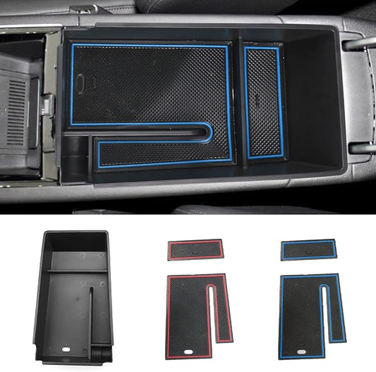 YEE PIN for Kia K5 DL3 2021 2022 2022 2023 Storage Organization Console Insert Tray Armrest Storage Box Armrest Tray with Blue Red Trim