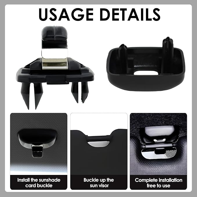 2015 Q5 Sun Visor Clip Replacement Compatible with Audi, Sunvisor Inner Clips for A1 A3 A4 A5 A6 Q3 Q5 S3 S4 S5 TT, ABS Construction Interior Sunscreen Holder Hook, OEM #8U0857562A (Black)