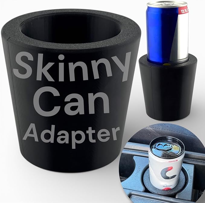 Slim Can Cup Holder Insert Adapter for Car | Fits 8.4oz & 12oz Skinny Cans | Reversible Wiggle-Free Design | Heat-Resistant | Compatible with Skinny Energy Drinks