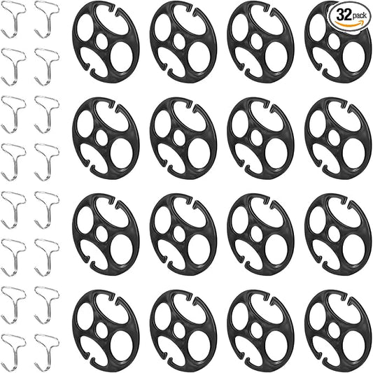 32PCS Car Seat Cover Plum Plate Metal Hooks, 16PCS Plastic Car Seat Chucks and 16PCS Metal Cover Hooks Locking Clips for Installing and Replacing Seat Covers Car Fasteners