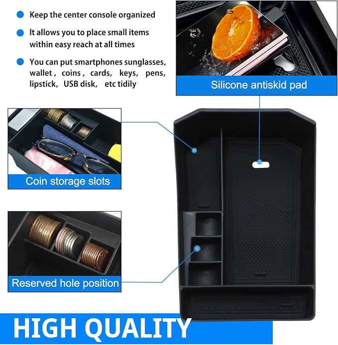 SHAOHAO 2026 iX I20 Console Organizer Tray Fit for 2022 2023 2024 2025 2026 iX Accessories Console Organizer 2023 2024 2025 2026 iX xDrive50, M60 Storage Box Insert Armrest Console Tray