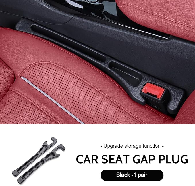 Car Seat Gap Filler, 2-Pack No-Drop Seat Side Gap Seam Filler Organizer with Phone Holder, Universal Fit Fill The Gap Between Seat & Console, Perfect for Car, SUV, Truck