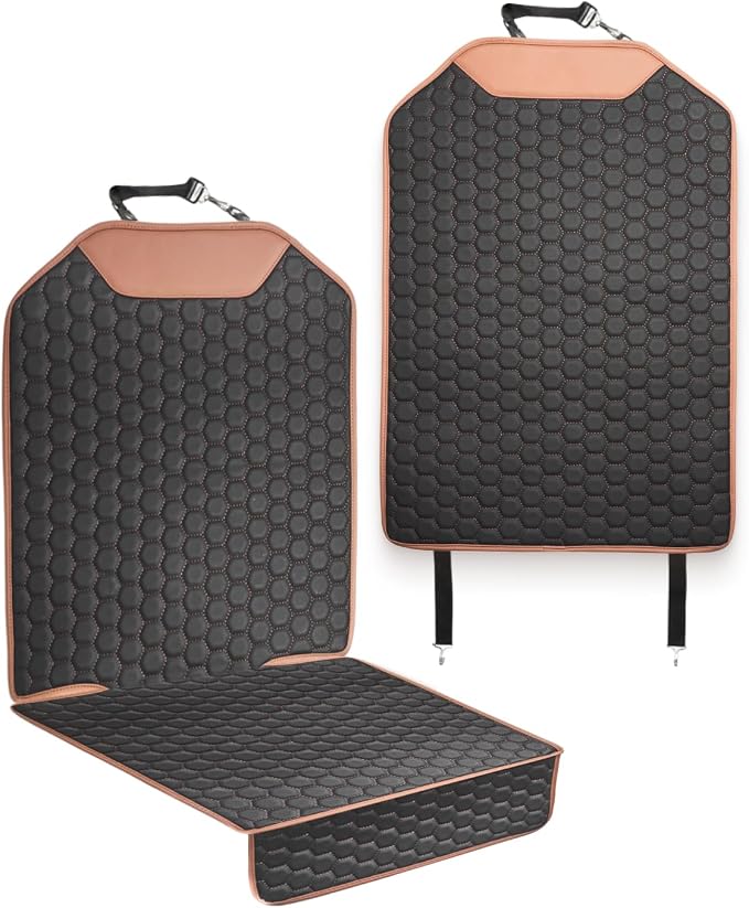Owleys Set Seat Back Organizer & Car Seat Protector Hexy Waterproof & Non-Slip Protector for Child Car Cushion for Leather and Fabric Seats (Hexy Set 2)