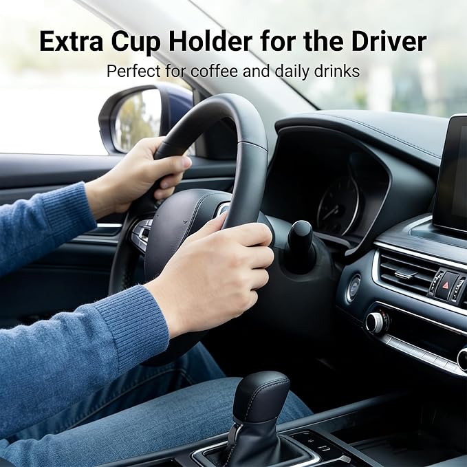 Car Seat Gap Filler Organizer, Premium Leather Console Storage with Cup Holder, Easy Access Multi-Purpose Organizer - Car, SUV & Truck Essentials（Black 1 Pack）