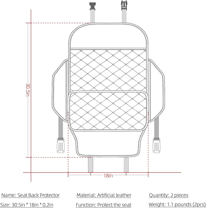 TAIKOO Seat Back Protector,Shields Seat Backs From Kicks and Adds Storage | kick mats back seat protector easy to install and clean, well-crafted, sturdy, durable and stylish.2 Pack