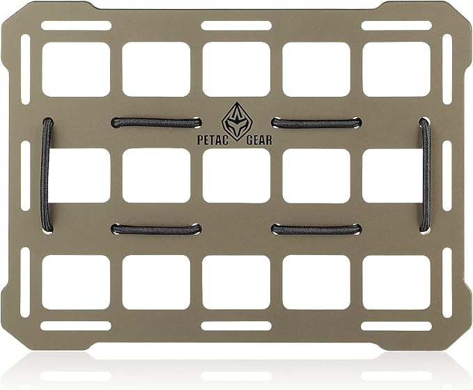 PETAC GEAR Rigid Molle Panel For Vehicles,Car Headrest Organizer, Truck Mount Panels For Tactical Gears (Dark Earth)