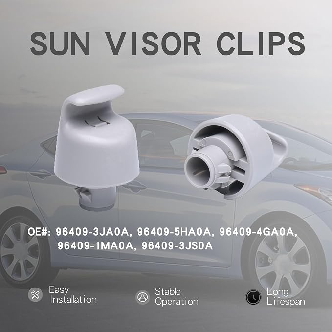 Plastic Sun Visor Hook Clips Bracket for Nissan Trail T32 Altima Murano Pathfinder Teana Rogue Titan Armada/ 2 Pcs (964093JS0A)