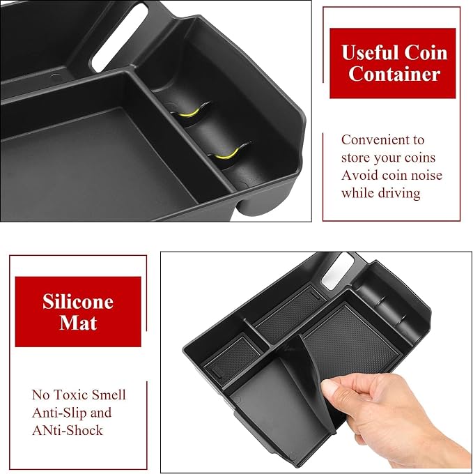 TTCR-II Compatible with Toyota Sienna Center Console Organizer 2021-2024 2025 2026, for Sienna Center Console Organizer Tray LE Limited Platinum SE XLE XSE 2021 2022 2023 2024 2025 2026