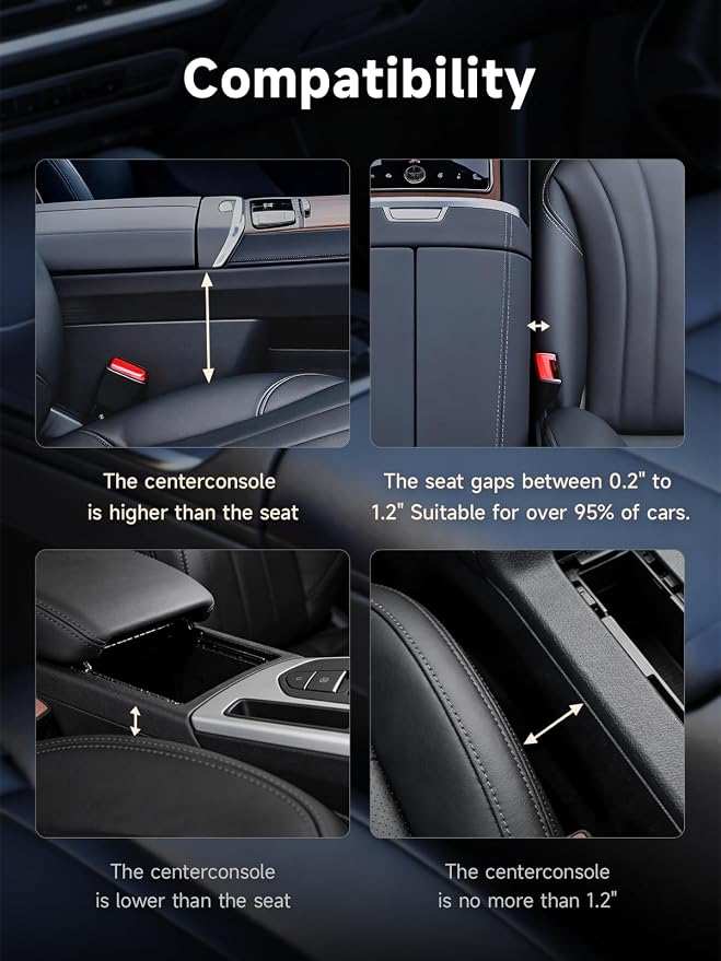 Elecshion Car Seat Gap Filler Organizer with 69W Retractable Car Charger | 2 USB Ports and 2 Charging Cable Car Seat Organizer, Seat Gap Storage Box for Sedans Suv Truck, Car Interior Accessories