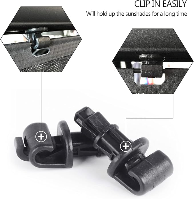 Xislet Set of 6 Sunshade Hook Clips Replacement for Odyssey Compatible with 2005-2010 Odyssey Sliding Door Holder 83-715-SHJ-A21ZA, 83715-SHJ-A21ZA