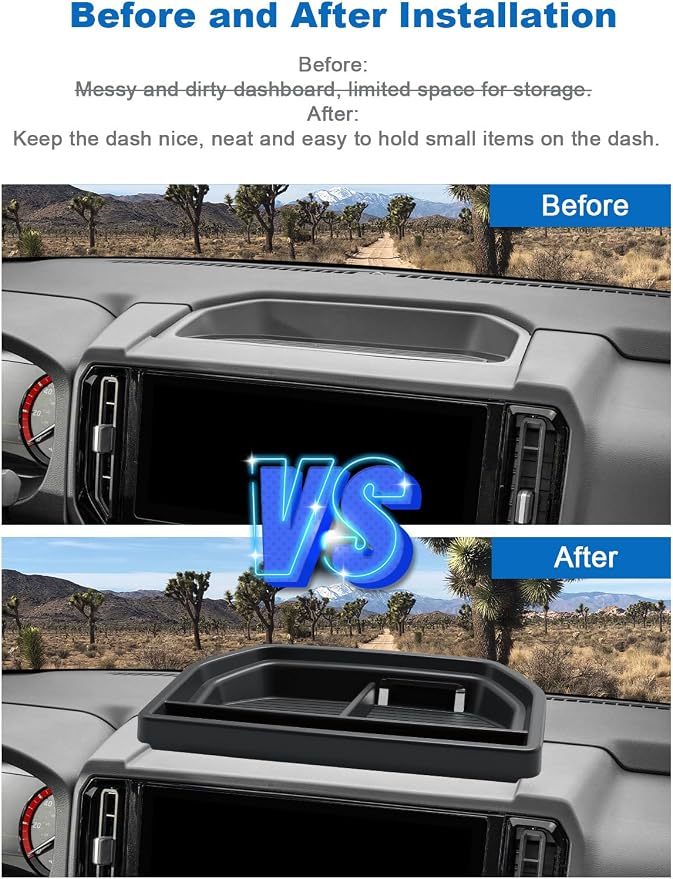 CDEFG for 2025 2026 Nissan Frontier Center Console Organizer Dashboard Storage Tray for 2025 2026 Nissan Frontier Accessories 13.2-Inch Touchscreen Dash Organizer Behind-Screen Tray