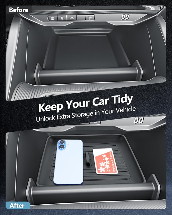 SKTU 3Pack for 2026 Jeep Cherokee Center Console Organizer for 2026+ Jeep Cherokee (Base/Laredo/Limited/Overland) Double Layers Console Tray & Wireless Charging Mat Jeep Cherokee 2026 Accessories