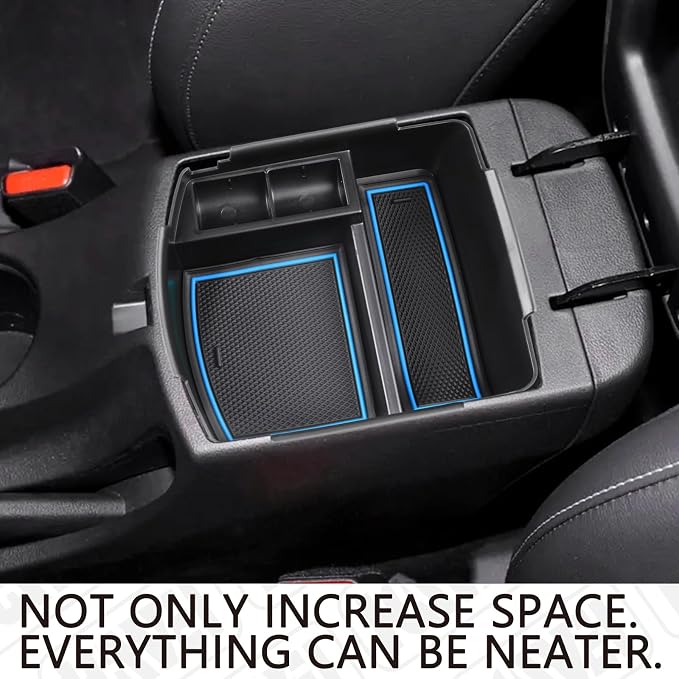 HGWEI Center Console Tray Organizer Compatible with Kia Seltos 2020 2021 2022 2023 2024 2025 2026 Accessories, Middle Armrest Insert Container ABS Secondary Storage Box, Blue