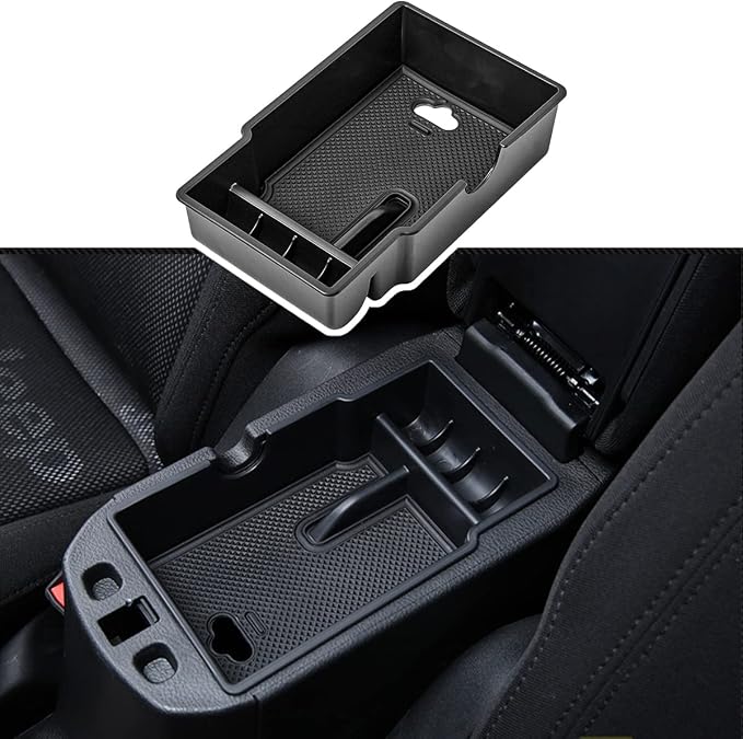 EDBETOS Center Console Organizer Tray Compatible with Jeep Renegade Accessories 2015-2019 2020 2021 2022 2023 Armrest Glove Box Secondary Storage (Black Line)