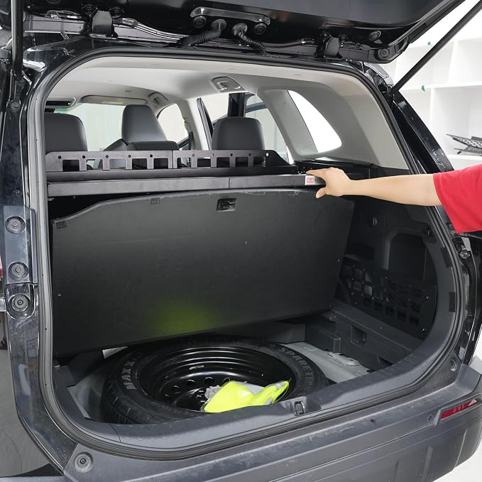 HIGH FLYING for Toyota RAV4 2026 2027 Interior Storage Molle Panel Cargo Shelf Trunk Organizer Luggage Carrier Rack Modular System Aluminum (Middle Shelf)