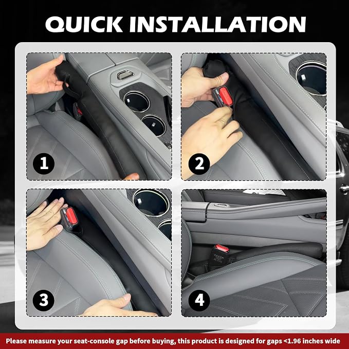2026 Latest 2PCS Upgraded Car Seat Gap Filler with Fixing Ring,Elastic Car Gap Filler to Avoid Dropping Cell Phones/Keys,Essential Cars Gaps Seat Fillers Cars Accessories