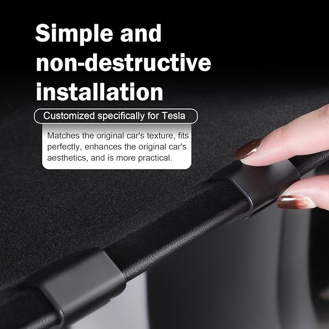 2 PCS Car Glove Box Hooks, Clip-on Design Passenger Seat Storage Hanger, Sturdy Car Interior Travel Storage Organizer for Bag, Umbrella, Compatible with Model Y 2021-2024 (Black)