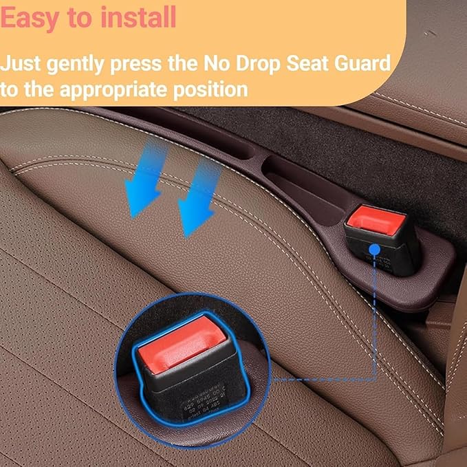 Car Seat Gap Filler, 2-Pack No-Drop Seat Side Gap Seam Filler Organizer with Phone Holder, Seat Gap Fillers for All Cars, Prevents Items from Falling, Easy to iInstall (Redness)