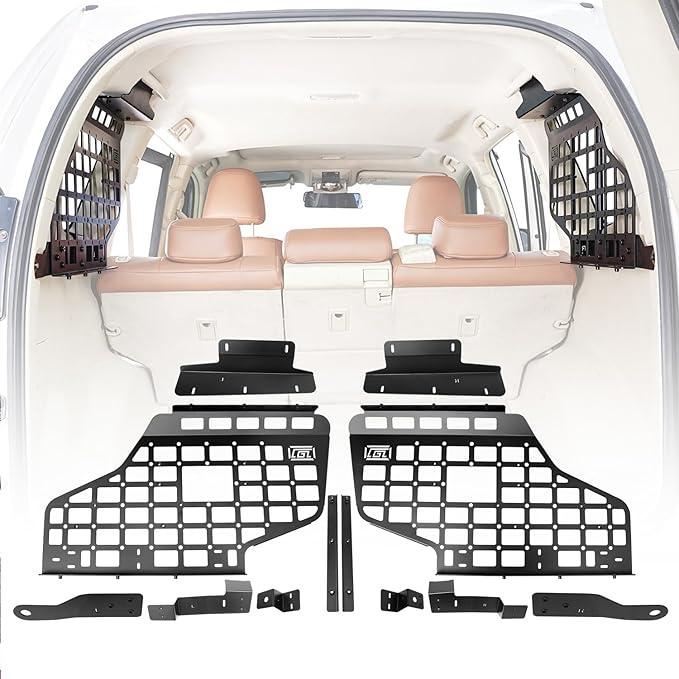 HIGH FLYING for Toyota Prado LC150/Lexus GX460 Car Molle Panels Storage Modular System Trunk Shelf Organizer Rear Cargo Racks (Side Panels)