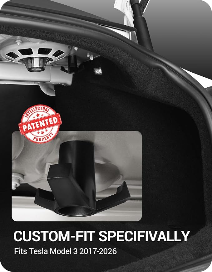 BASENOR 2026 Tesla Model 3 Trunk Grocery Bag Hook Trunk Hook [Proprietary Design] for Model 3 Highland Interior Accessories 2017-2026 Black (Standard/Premium/Performance)