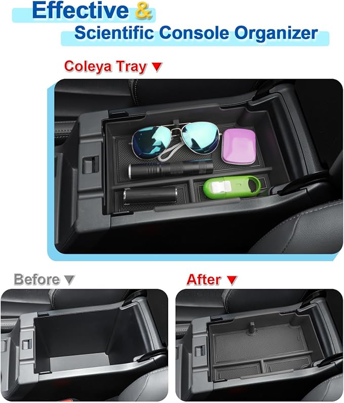 2024 2025 2026 Crosstrek Center Console Organizer for Subaru Crosstrek (Base/Premium/Sport/Limited/Wilderness), Durable ABS Console Tray Insert 2026 Crosstrek&Impreza Accessories (Black)