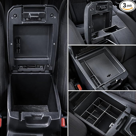Carlimeki Center Console Organizer (3-piece set) for Tacoma 2016-2023 - for Tacoma Accessories