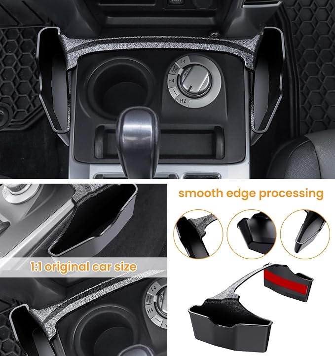 Center Console Organizer Compatible with Toyota 4Runner 2010-2019, 2020 2021 2022 2023 2024, Car Interior Accessories, Shifter Storage Box, Gear Shift Console Side Tray, Coin Change Holder, Black