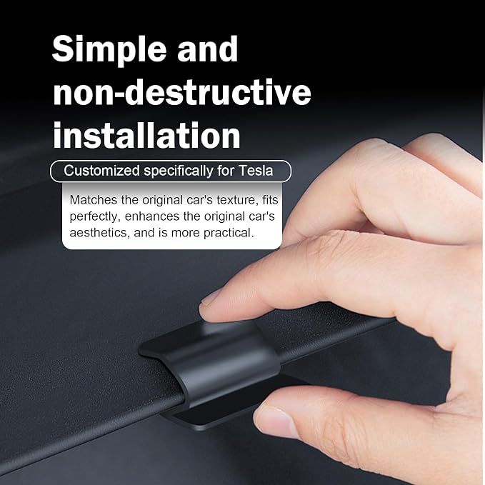 2 PCS Car Glove Box Hooks, Clip-on Design Passenger Seat Storage Hanger, Sturdy Car Interior Travel Storage Organizer for Bag, Umbrella, Compatible with Model Y/3 2025-2026 (Black)