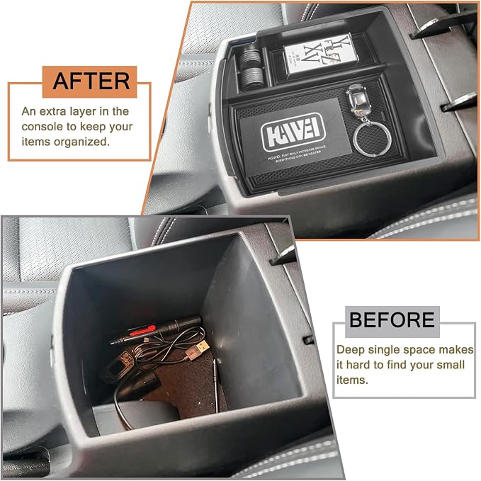 HGWEI Center Console Organizer Compatible with Hyundai Kona 2018 2019 2020 2021 2022 2023 Interior Accessories, ABS Armrest Storage Box Glove Container Insert Tray (Not for Kona EV)
